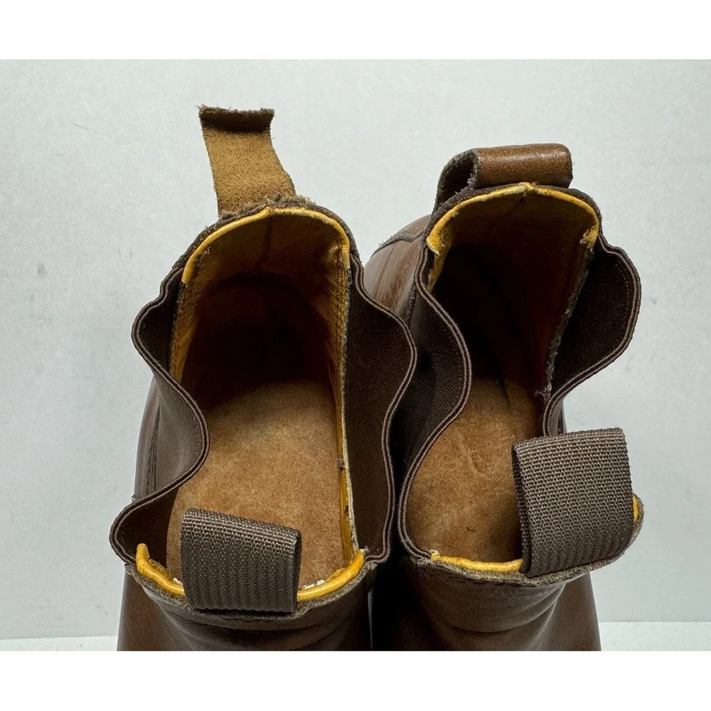 Chippewa Renegade Chelsea Boots Mens 13‎ Brown Leather Vibram Slip On Square Toe